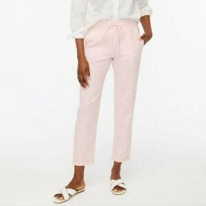 NWT J. Crew Linen Cotton Pull On Pants Pink Size 0